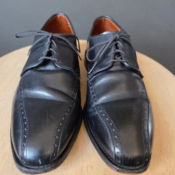 Allen Edmonds Wendell Black Leather Bicycle Toe Oxford‎ Dress Shoes Men 12 3E